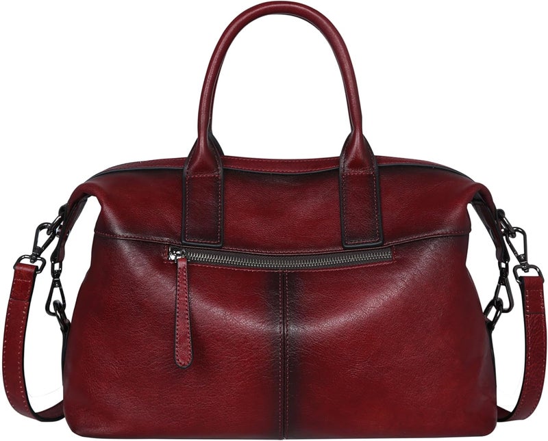 Iswee Genuine Leather Satchel Tote Bag Top Handle Handbag Designer Shoulder Bag Large Capacity Cross Body Bag - Image 2
